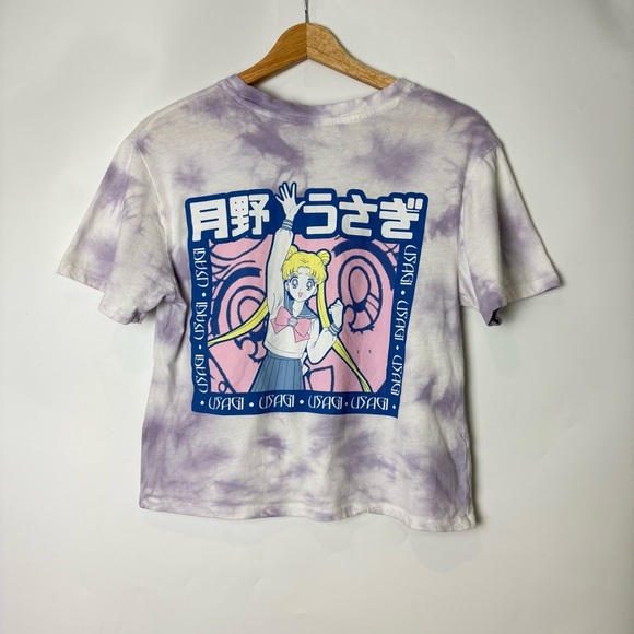 Sailor Moon Purple Tie Dye Crop Top Tee - Picture 2 of 5